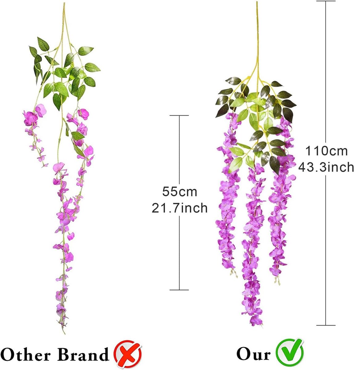 COOKOE Wanddecoratie Kunstmatige Opknoping Bloem Plant Nep Wijnstok Wilg Rotan Bloemen Kunstmatige Opknoping Plant Voor Huis Tuin