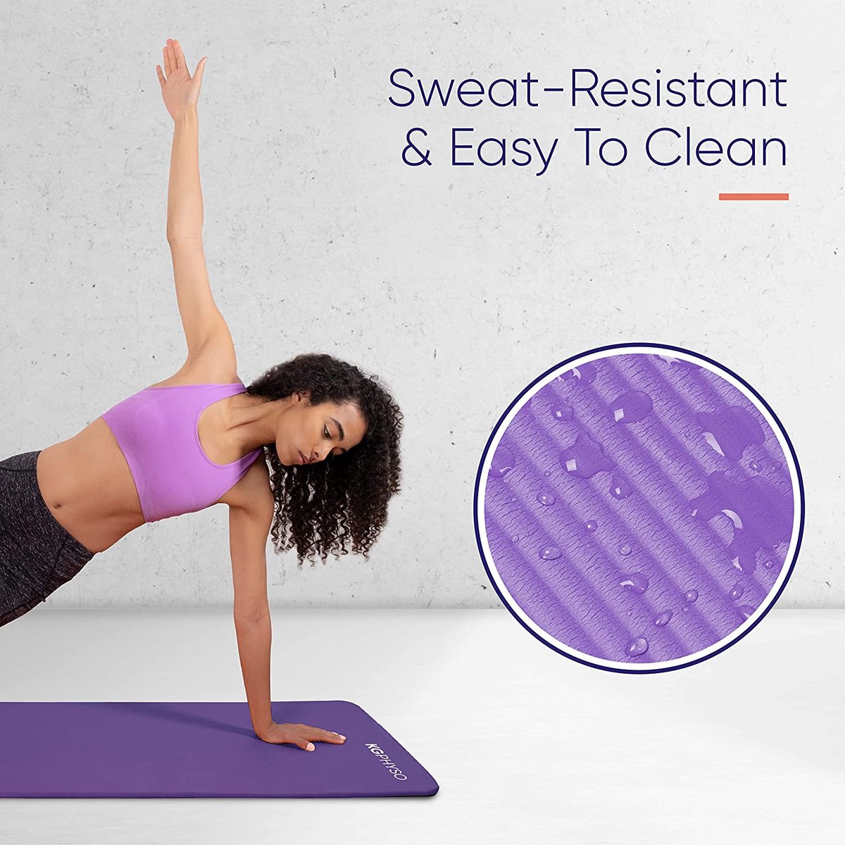 KG Physio Premium yogamat, gymnastiekmat, fitnessmat, trainingsmat of thuis met schouderriem 183 x 60 x 1 cm thumbnail 4