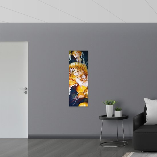 WallClassics - Drapeau - Méduse jaune dans la mer - Photo 40x120 cm sur drapeau polyester