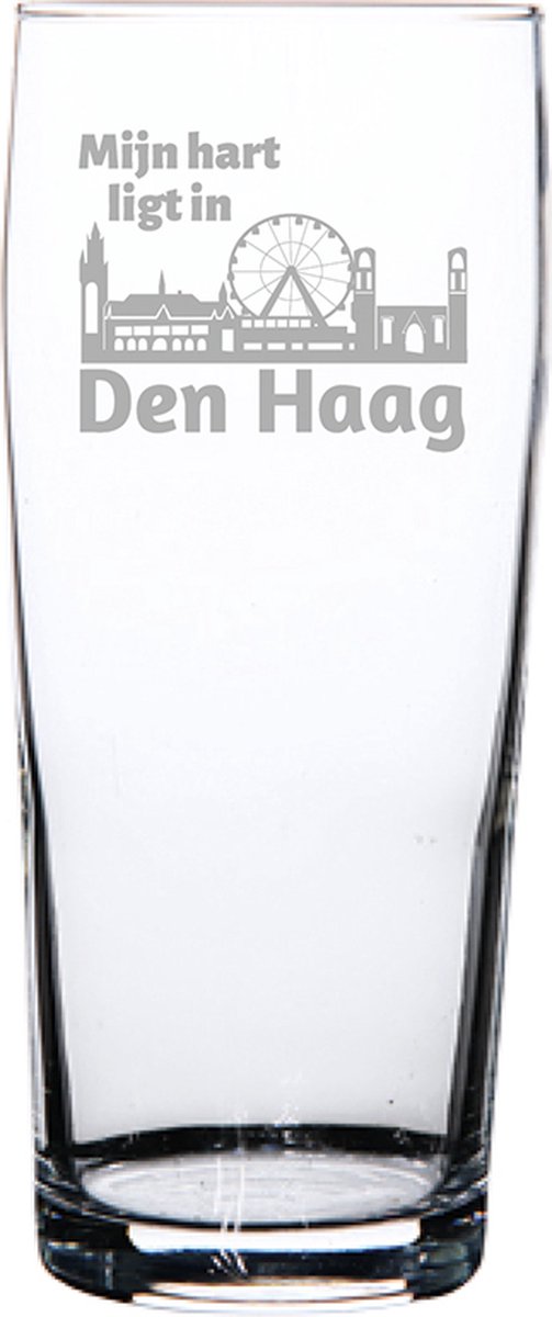Gegraveerde bierfluitje 19cl Den Haag