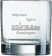 Gegraveerde Whiskeyglas 38cl Groningen
