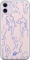 Coque iPhone 11 Silicone - Body Art - Motif Géométrique - Rose - Apple Soft Case Phone Case - Coque Arrière TPU - Casevibes