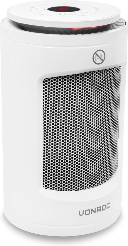 VONROC Chauffage électrique - radiateur soufflant - 1200W - céramique -  blanc - 3