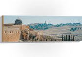 WallClassics - Hout - Westmuur in Jeruzalem - 90x30 cm - 12 mm dik - Foto op Hout (Met Ophangsysteem)