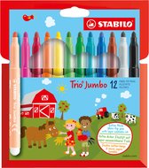 Stylo feutre STABILO Trio Jumbo XXL étui à crayons de 12 couleurs