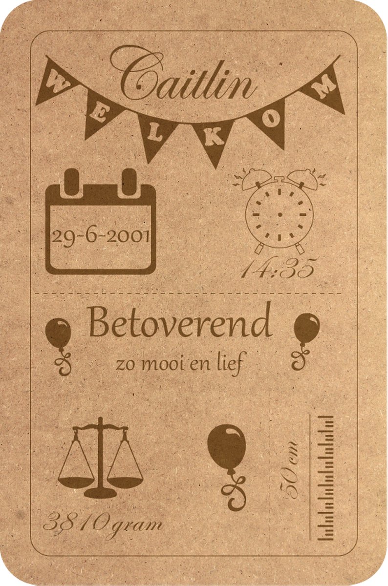 Goedkoopste Gepersonaliseerde geboortebord met naam - kraamcadeau, baby - Geboorte Cadeau - Babyshower - Kraamcadeau