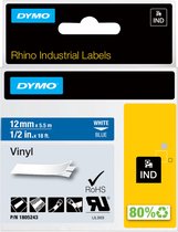 DYMO Rhino industriële Vinyl Labels | 12 mm x 5,5 m | zwarte afdruk op blauw | zelfklevende labels voor Rhino & LabelManager labelprinters