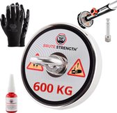 Vismagneet - 600 kg trekkracht - Magneetvissen - Incl. Handschoenen - Prikstok adapter - Schroefdraadborgmiddel (10 ml) -  Magneet vissen magneet - Starterspakket