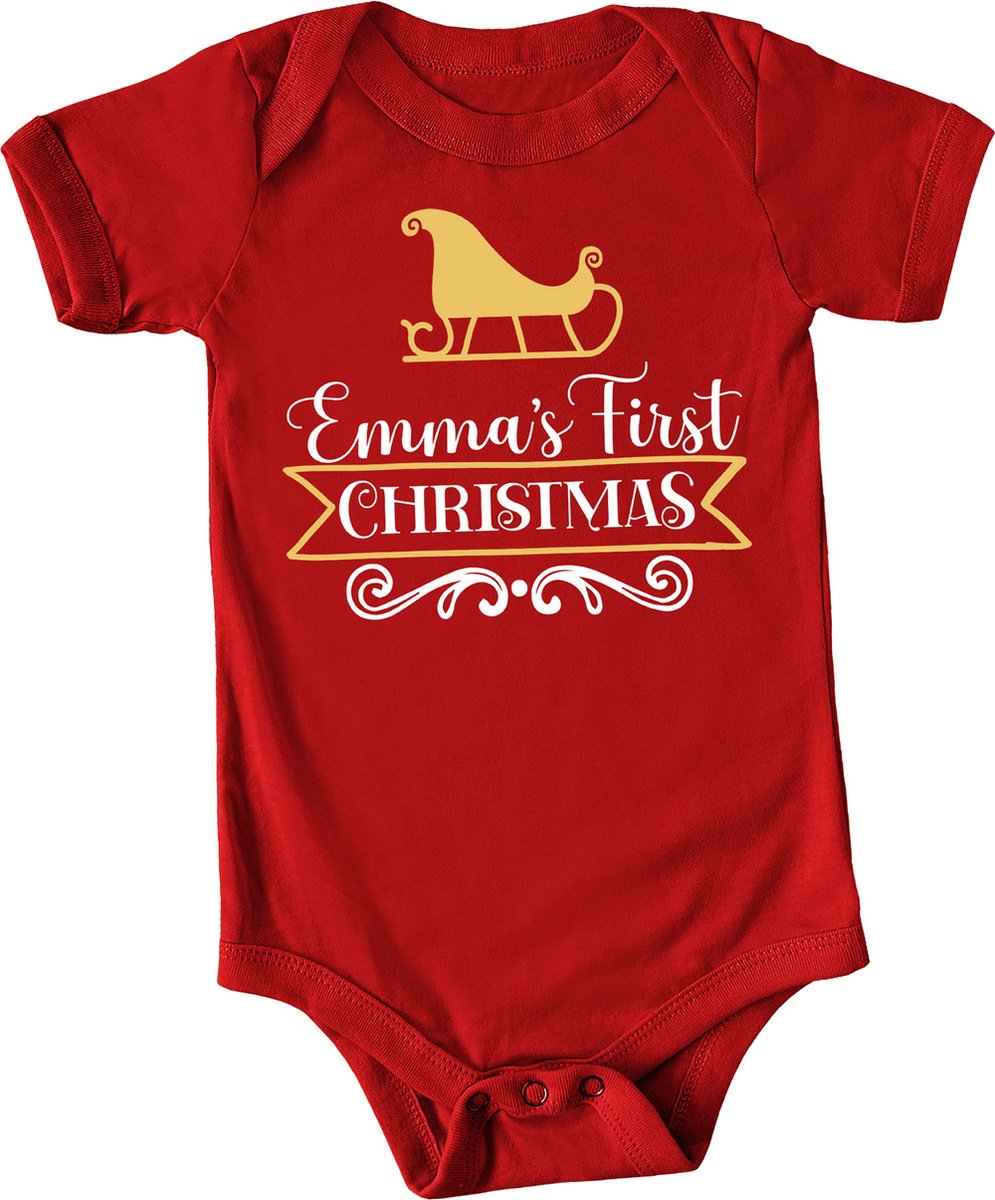 Rompertje My first christmas Kerst romper Gepersonaliseerd met