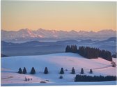 WallClassics - Drapeau - Collines et Montagnes avec Neige - Photo 40x30 cm sur Drapeau Polyester