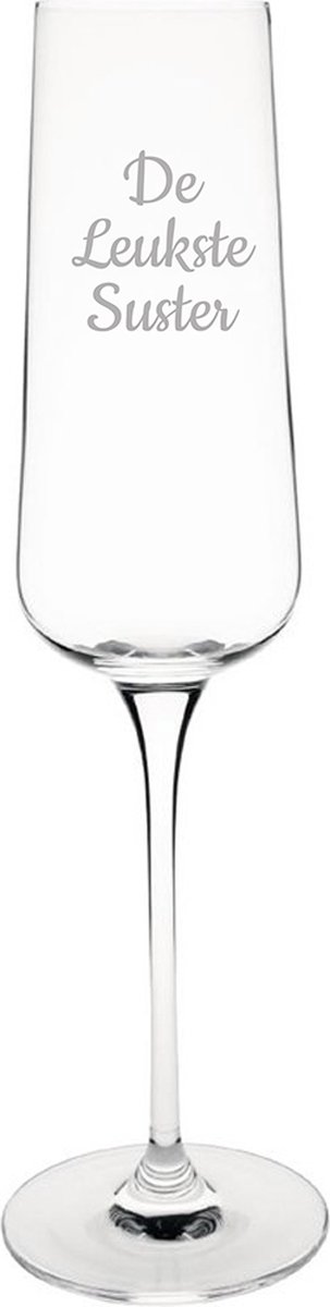 Gegraveerde Champagneglas 27cl De Leukste Suster
