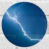 WallClassics - Muursticker Cirkel - Blauwe Bliksemschicht - 20x20 cm Foto op Muursticker
