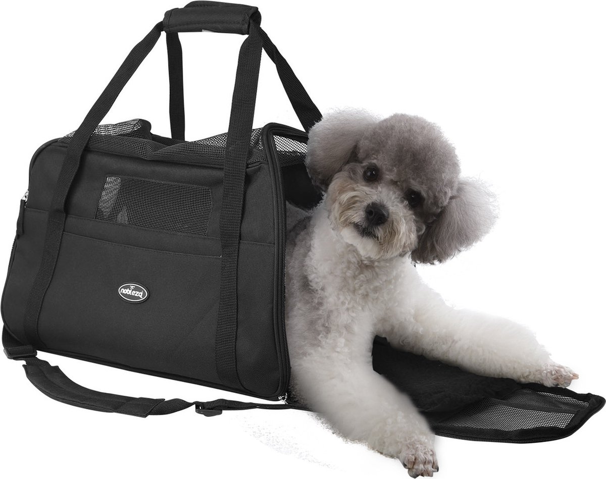 Nobleza Reistas voor Huisdieren 41JOY - Transport tas - Dieren draagtas - L43 x B23 x H29 cm - M - Zwart - Nobleza