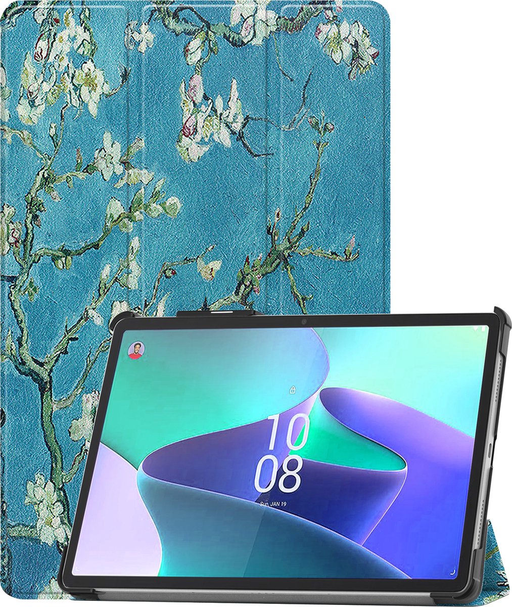 Hoes - Geschikt voor Lenovo Tab P11 Pro - Dun & Stevig - Trifold Bookcase - Hard Cover Case - Met Uitsparing Geschikt voor Lenovo Pen - Hardcover Book - Tablet Hoesje - Bloesem