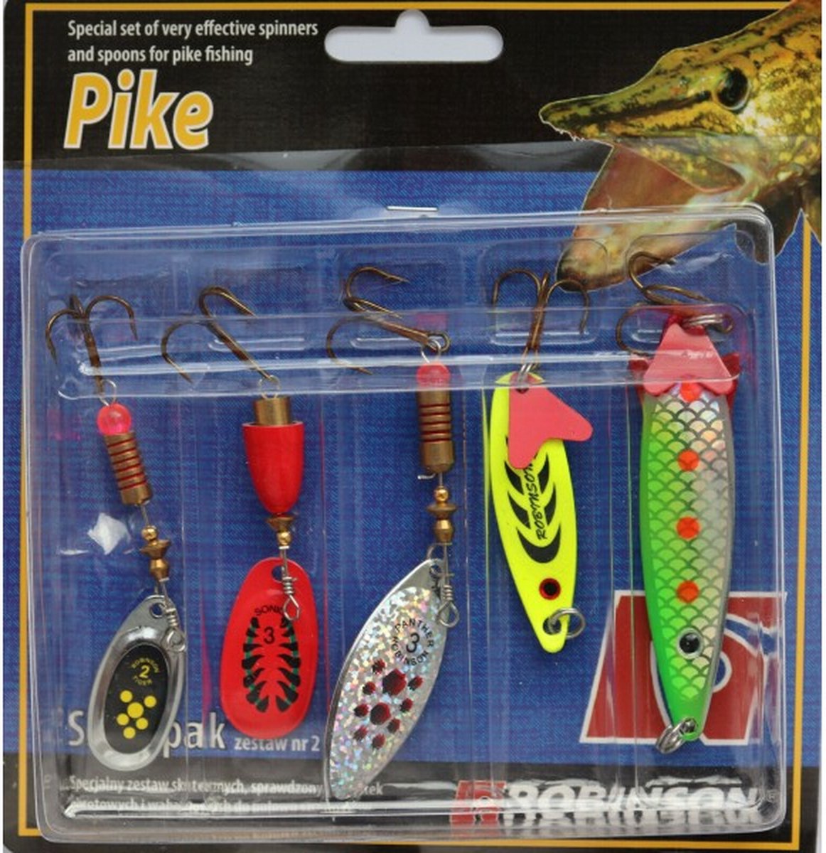 Robinson Szczupak 2 Set: 5 Spinner Baits voor Snoek Vissen