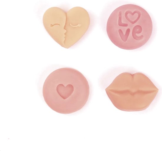 Cubes parfumés Moule à couler 4x4x1,5 cm Love 4 pièces