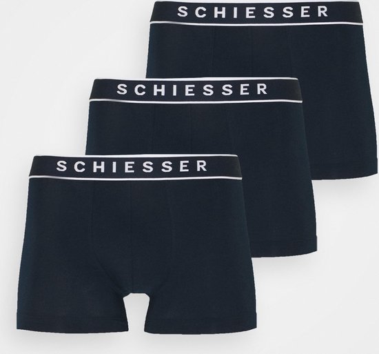 Foto: Schiesser 95 5 organic heren shorts donker blauw 3 pack