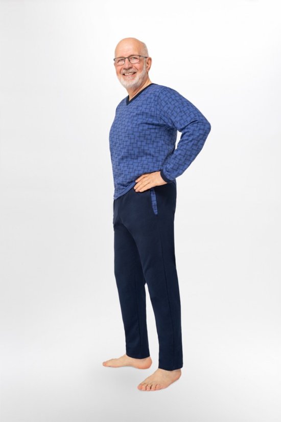 Martel Roman pyjama donkerblauw/paars 100% katoen XL
