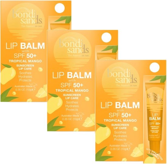 BONDI SANDS Sunscreen Lip Balm SPF 50+ Tropical Mango 3 Pak bol