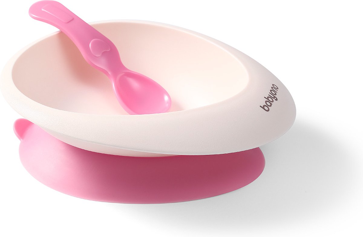 Babyono Zuigkom met lepel wit & roze 1077/02