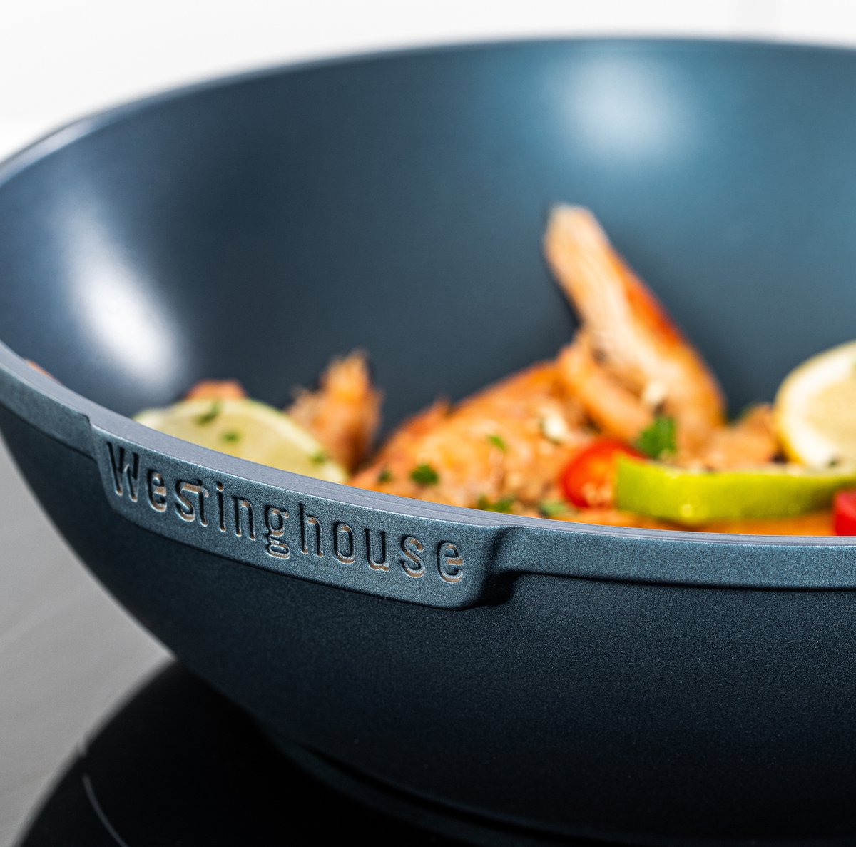 Westinghouse Performance 8-delige Pannenset – Koekenpannen + Braadpannen + Hapjespan + Wokpan + Grillpan + Steelpan – Inductie – Blauw – foto 6