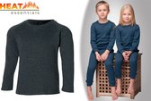 Heat Essentials - Thermokleding Kinderen - ThermoShirt - 152-164 - Antraciet Grijs - Thermo Ondergoed - Thermo Shirt Lange Mouwen