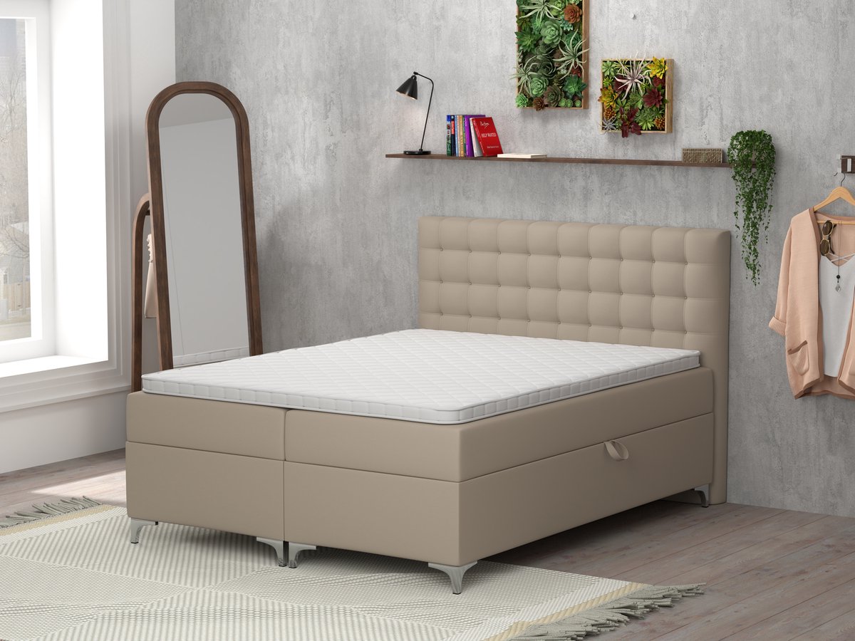Springcrest® Luxe Boxspringset met Opbergruimte - Bed - 180x200 cm - Beige