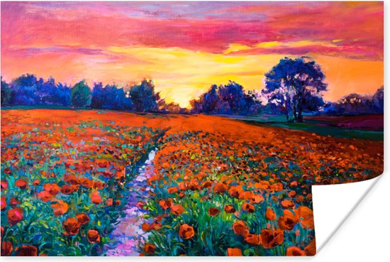 Tableau poster - Nature - Fleurs - Peinture à l'huile - 30x20 cm