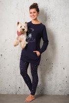 Pyjamabroek Rebelle - hondenbotjesprint - Blauw - Maat 42 -