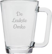 Gegraveerde theeglas 26cl De Leukste Omke
