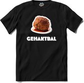Gehaktbal - grappig verjaardag kleding cadeau - eten teksten - T-Shirt - Heren - Zwart - Maat XL