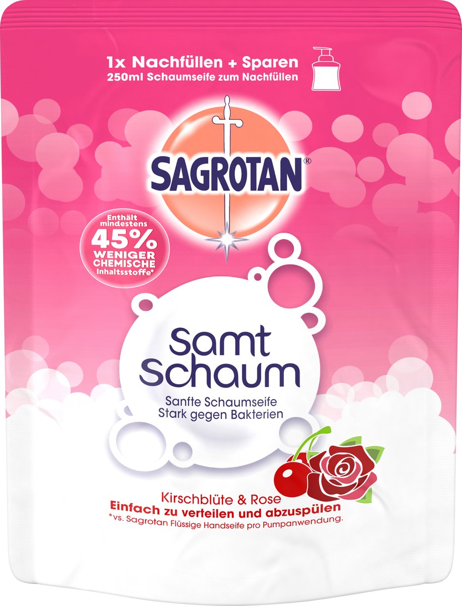 Sagrotan dettol Cherry Blossom & Rose Foaming Hand Soap Refill, 250 ml