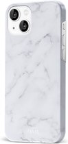 xoxo Wildhearts Marble White Lies - Single Layer - Hoesje geschikt voor iPhone 13 hoesje - Marmer hoesje - Shockproof case - Beschermhoesje geschikt voor iPhone 13 case - Wit