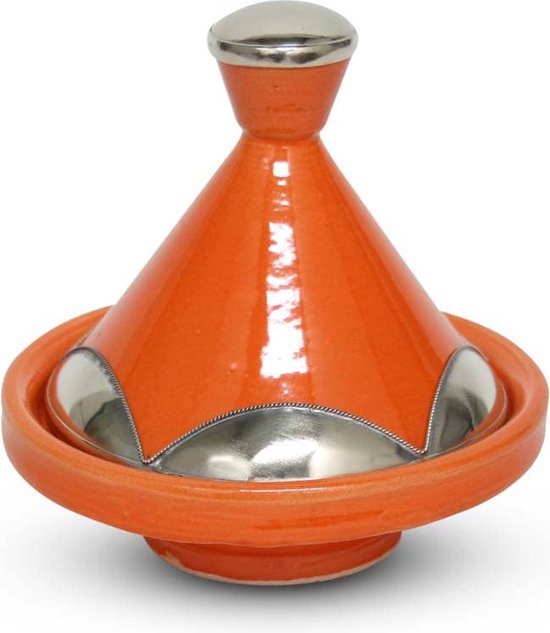 Safaary Tajine mini Oranje Metaal Ø 13 x 14cm bol