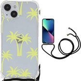TPU Case anti-shock Geschikt voor iPhone 14 Plus Smartphone hoesje met doorzichtige rand Palmtrees
