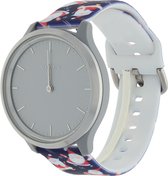 Bandje Voor Huawei Watch Print Sport Band - Kerst Kerstman Donkerblauw (Veelkleurig) - Maat: 20mm - Horlogebandje, Armband