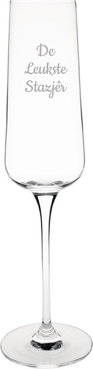 Gegraveerde Champagneglas 27cl De Leukste Stazjêr