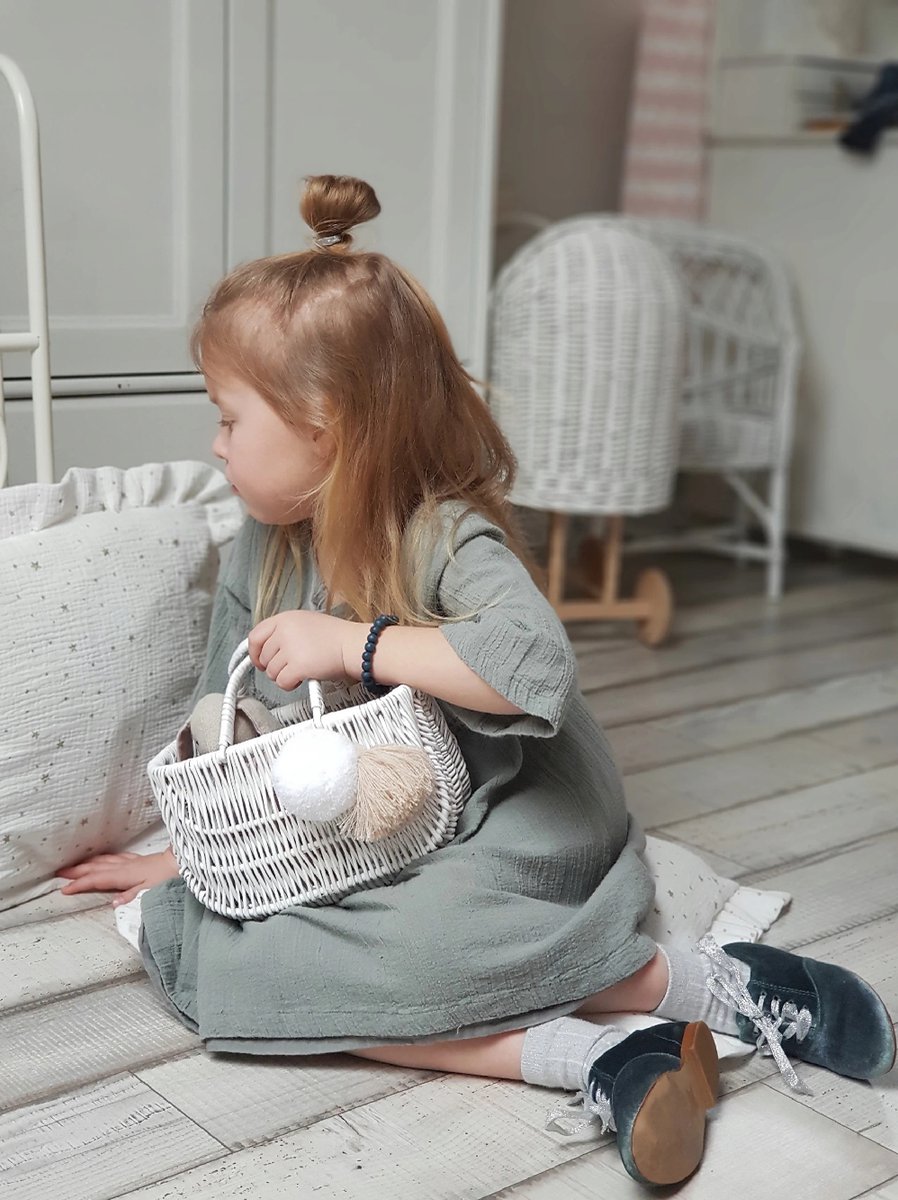 Kindertas Mand Wit Meisjes Handwerk Rieten bol