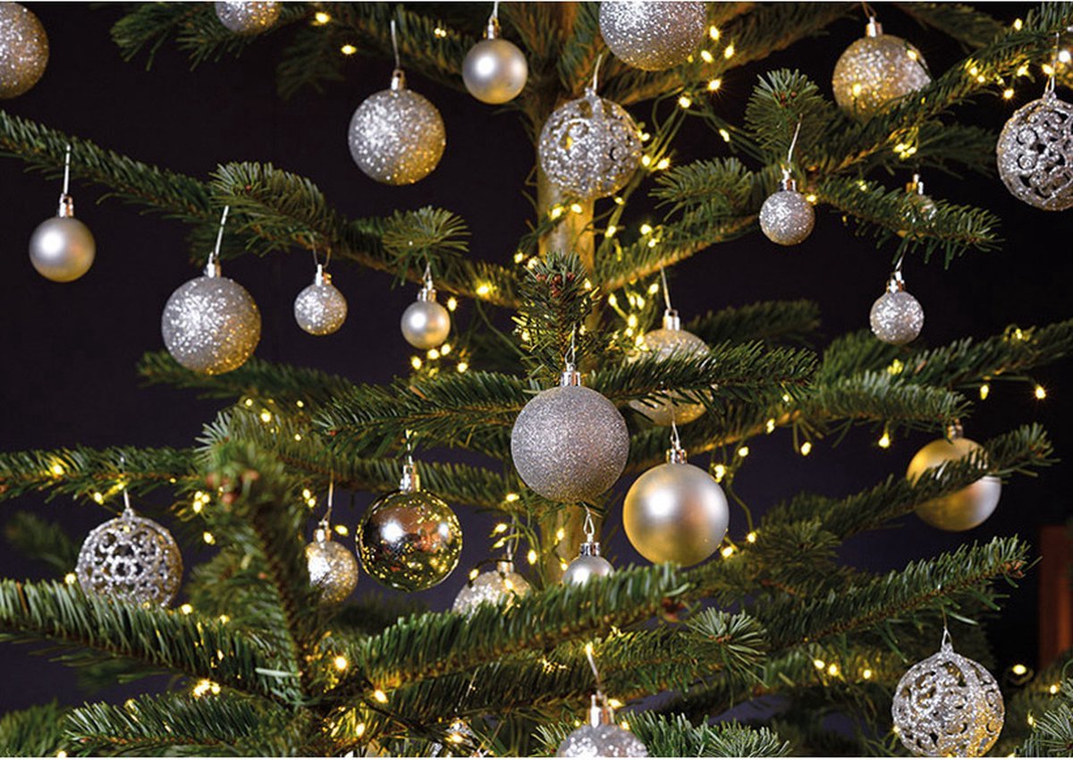 Kerstballen Zwart Zilver 2025 Alfie