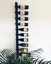 Wijnlat 10 flessen | Wijnrek | Wijnpaal | Wijnrek muur | Wijnrek zwart