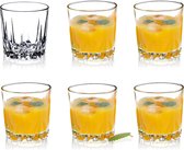 KADAX Drinkglazen van hoogwaardig Glas, Set van 6, Waterglazen, dikwandige Sapglazen, geribbelde Glazen voor Water, Drank, Sap, Party, Cocktailglazen, Drankglazen