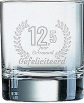 Gegraveerde Whiskeyglas 20cl Gefeliciteerd 12,5 jaar getrouwd