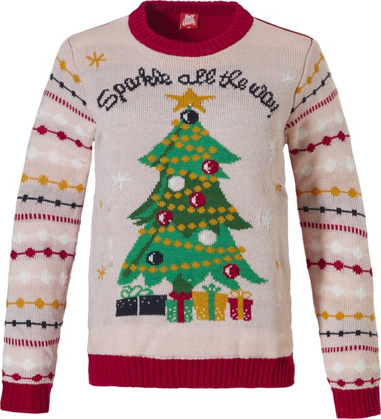 Apollo Foute Kersttrui Dames Met Verlichting Led Lampjes Roze - Maat S