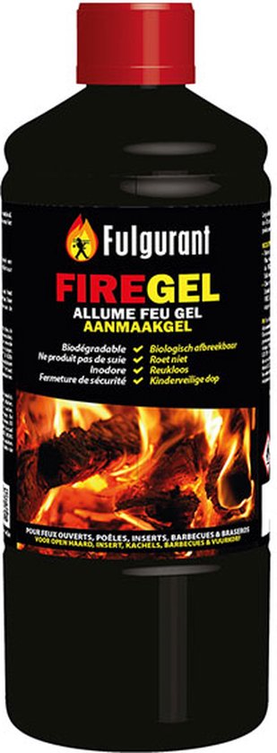 Fulgurant Firegel Lighting gel - Eclairage efficace de cheminée, poêle et  babèque 