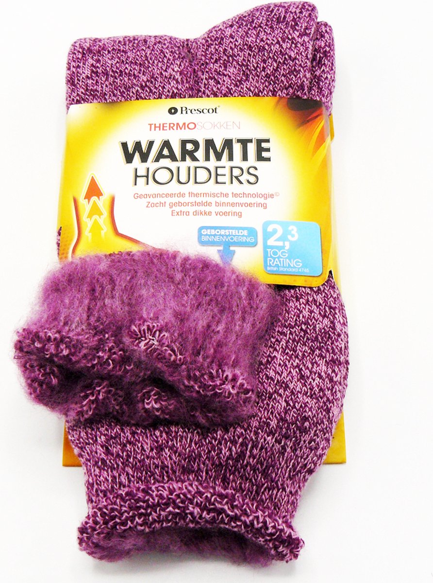 Thermosokken – Oneffen Roze – Maat 34/39 – 1 Paar – Warme Sokken – Voorkom Koude Voeten