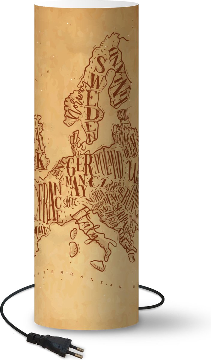 Lamptiger Tafellamp - Kaart - Ø 22 Cm - E14 - Multicolor