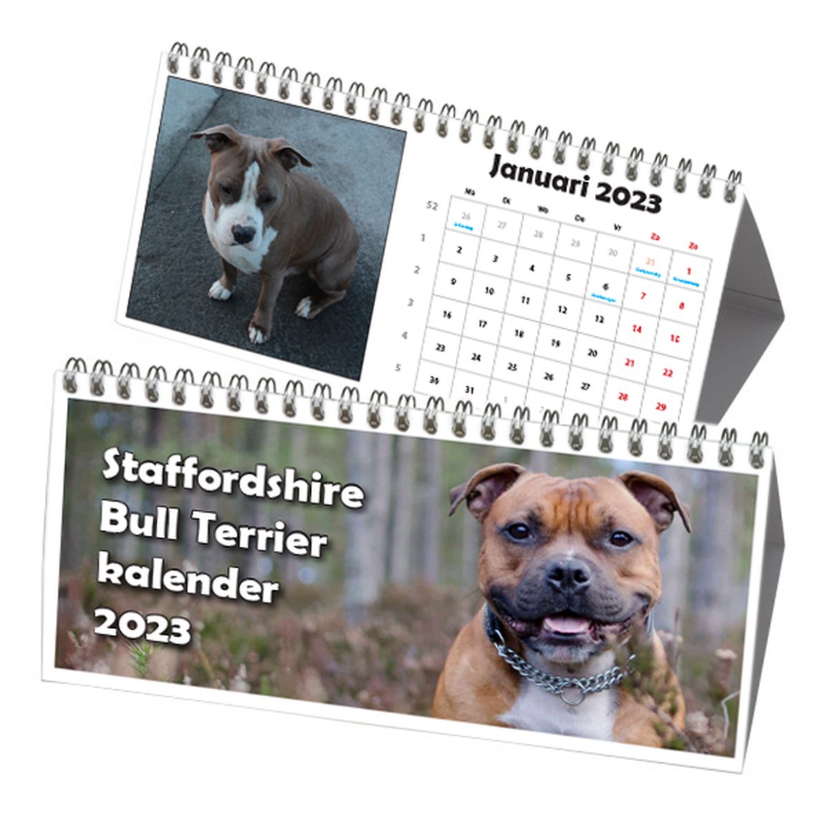 Staffordshire Bull Terrier Driehoek Bureau Kalender 2023
