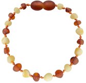 Wild Sun Barnsteen Armband Kind - Amber Enkelbandje - Baltische Barnsteen – 16,5 cm - Milk/ Cognac