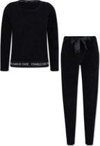 Charlie Choe - Zwart Velours - lounge pak - Pyama - Dames - Broek - Sweater - Maat XS