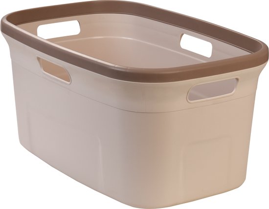 Wasmand, intrekbaar, opvouwbaar, 45 liter, wit/grijs, 3